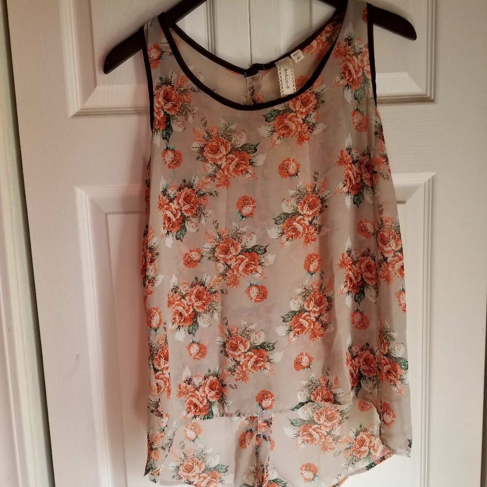 Sheer floral tunic